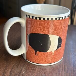 Warren Kimble Mug Country Barnyard Animals Oneida Brandon House Cup Red Pig